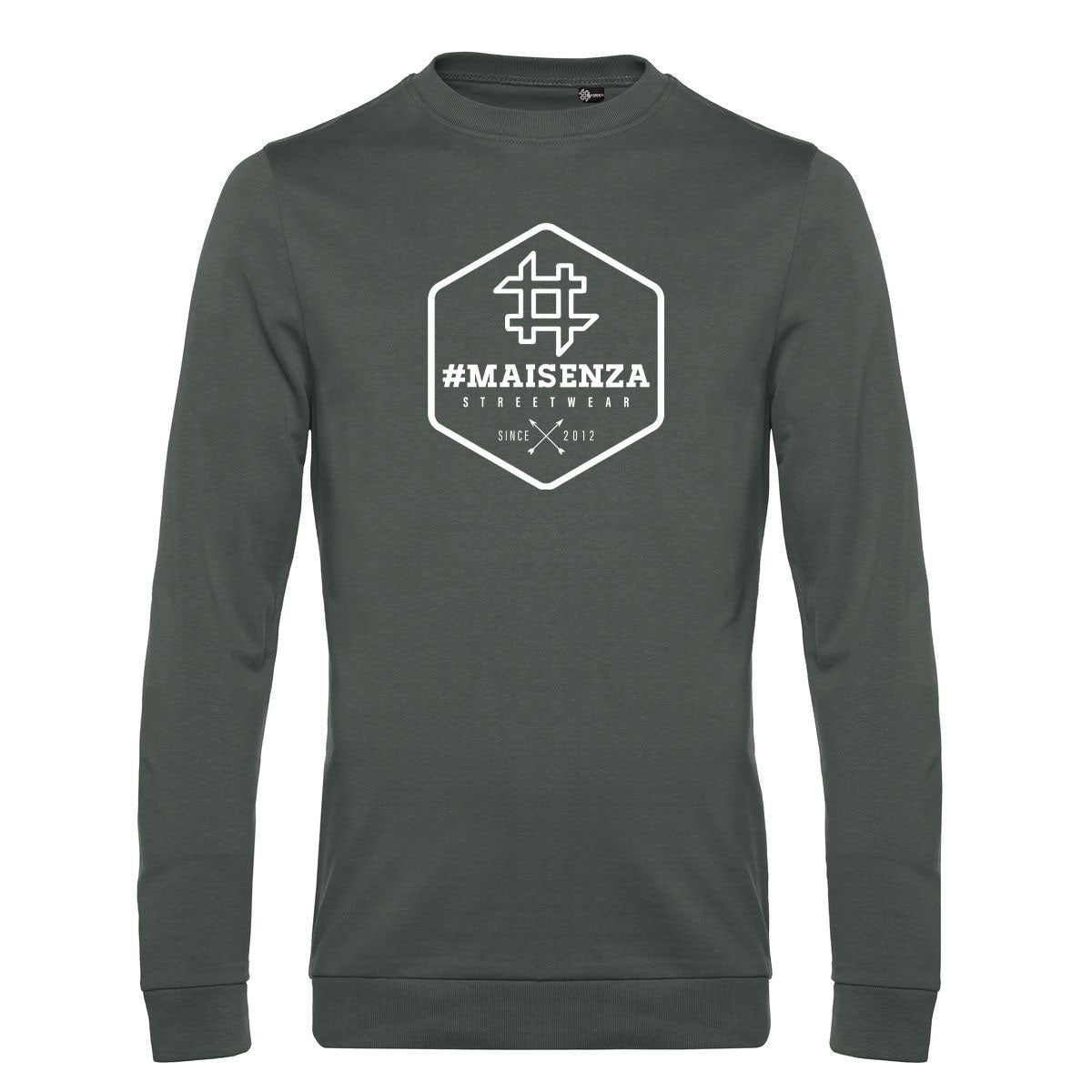 Felpa girocollo uomo BOX LOGO - Millennial Khaki