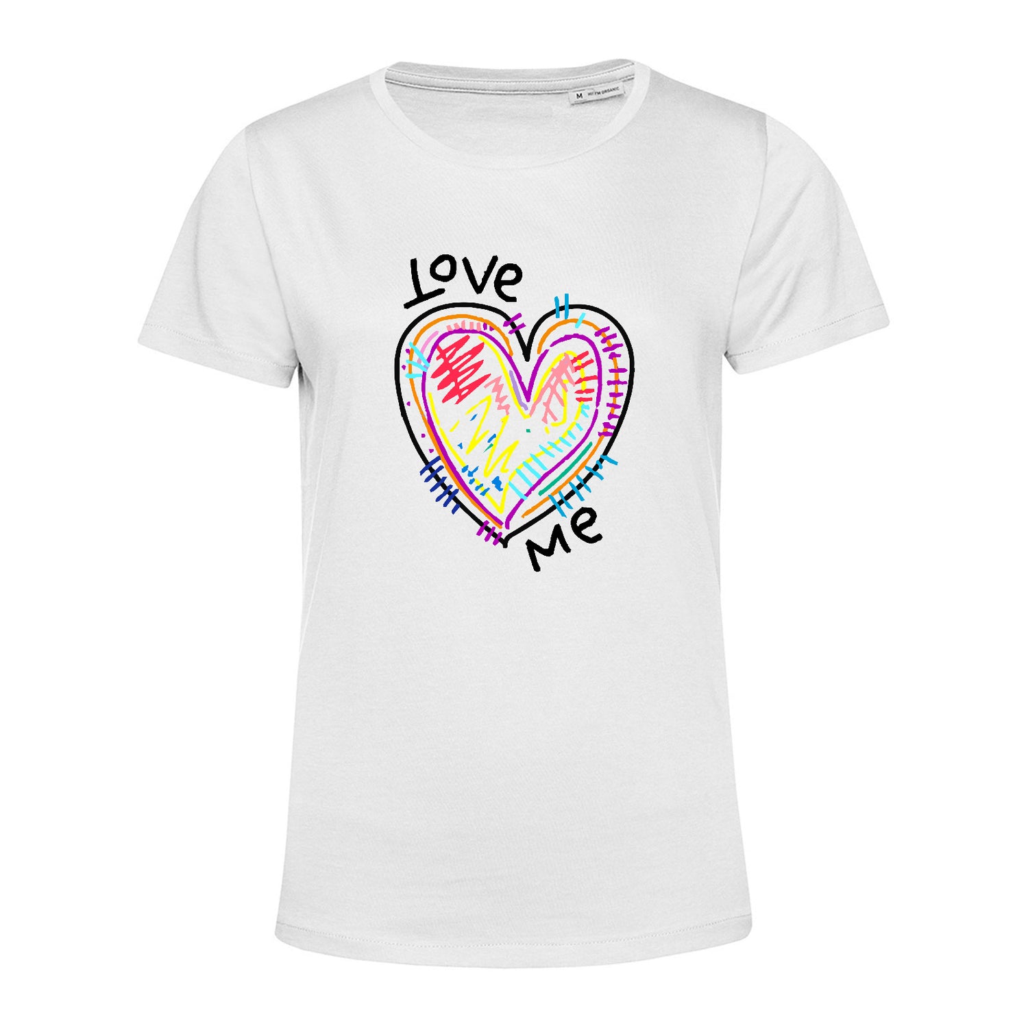 T-shirt cuore arcobaleno sfumato amore a mano T-shirt cuore arcobaleno sfumato amore a mano